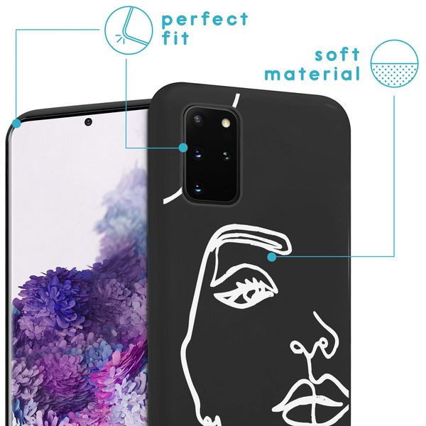 imoshion Design Hülle Galaxy S20 Plus - Abstraktes Gesicht - Weiß