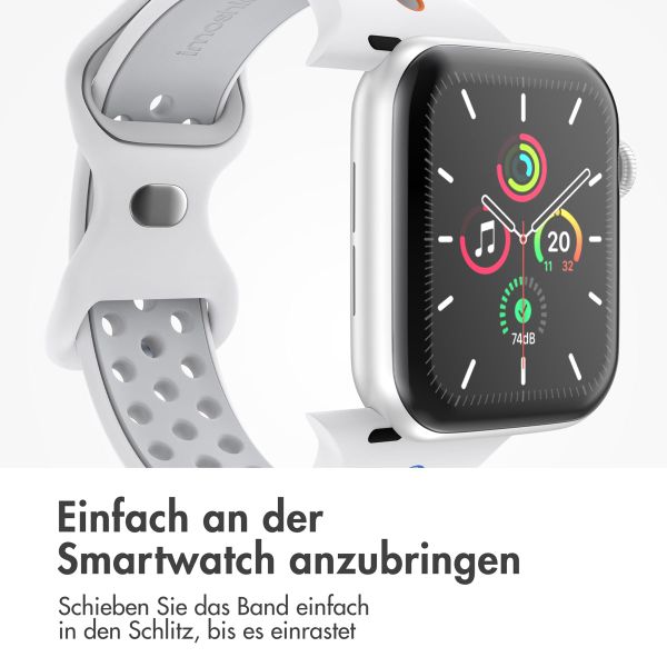 imoshion Sportarmband⁺ für das Apple Watch Series 1 bis 11 / SE / Ultra (44/45/46/49 mm) - Größe M/L - White Rainbow