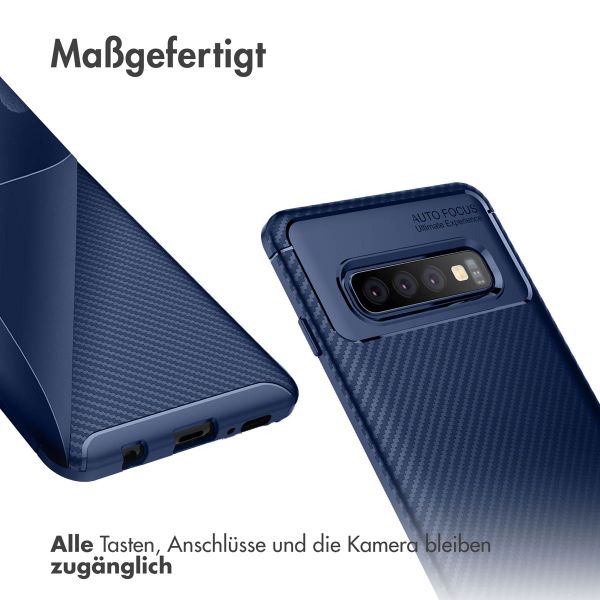 imoshion Carbon-Hülle für das Samsung Galaxy S10 - Blau