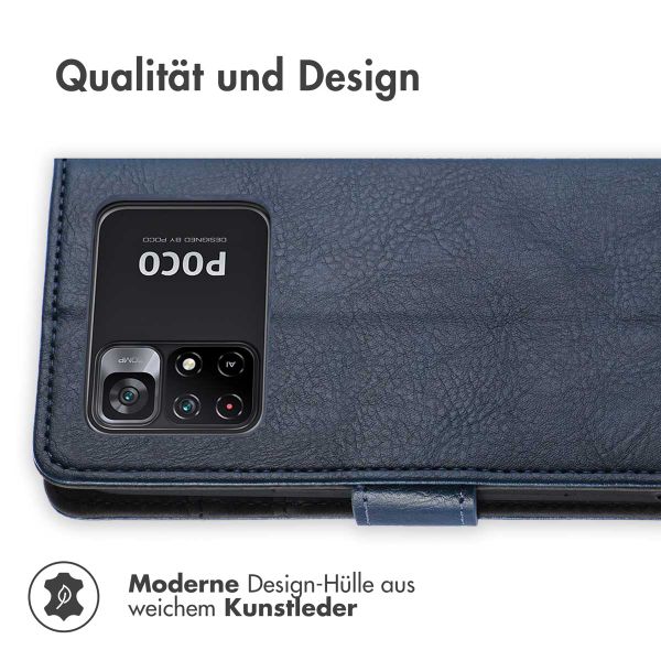 imoshion Luxuriöse Klapphülle Xiaomi Poco M4 Pro 5G - Dunkelblau
