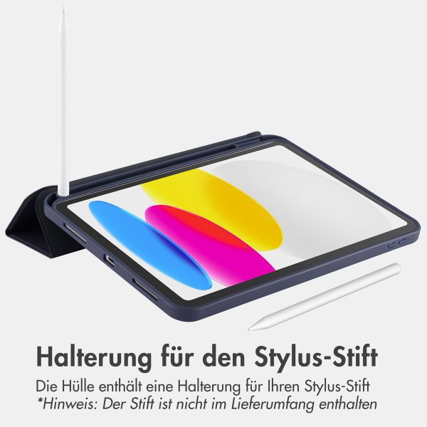 Accezz Smarte Klapphülle aus Silikon Apple iPad 11 (2025) 11 Zoll A16 / iPad 10 (2022) 10.9 Zoll - Dunkelblau