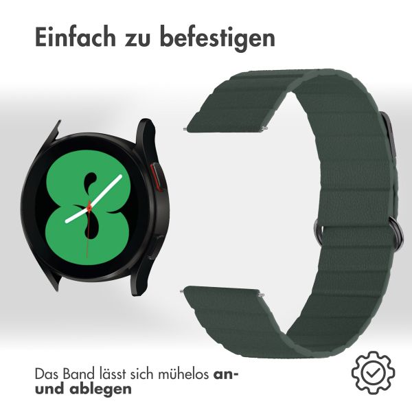 imoshion Magnetisches Lederarmband für die Samsung Galaxy Watch 7 (40/44 mm) - Grün
