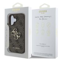 Guess 4G Metal Logo Back Cover für das Apple iPhone 16 - Braun