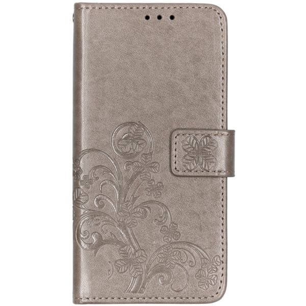 Kleeblumen Klapphülle Grau für das Huawei Y6 (2019)