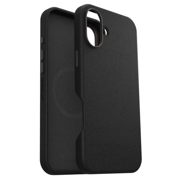 OtterBox Symmetry Cactus Leder Back Cover MagSafe für das iPhone 16 plus - Noir Ash