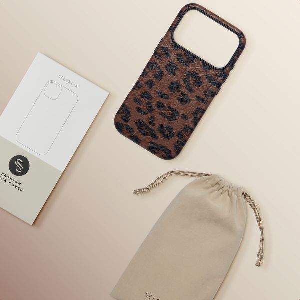 Selencia Sabi Backcover Leopardenmuster mit MagSafe Apple iPhone 17 Pro - Mocha Brown