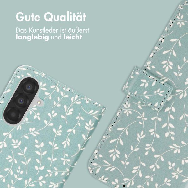 imoshion Design Klapphülle Samsung Galaxy A36 - Smoke Green Flowers
