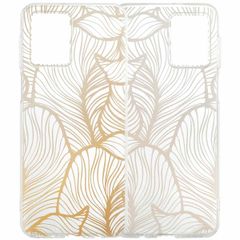 imoshion Design Hülle Motorola Moto G54 - Golden Leaves Transparent
