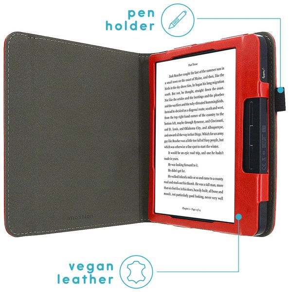 imoshion Vegan Leather Klapphülle Kobo Libra H2O - Rot