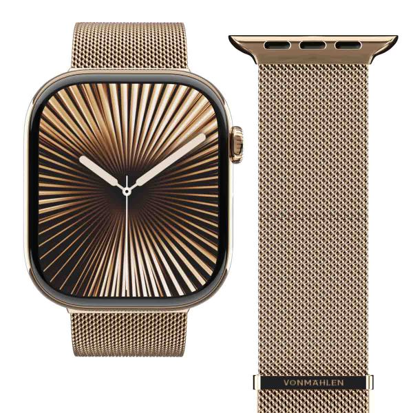 Vonmählen Milanese Loop 2 Armband für das  Apple Watch Series 1 t/m 9 / SE (38/40/41 mm) | Series 10 / 11 (42 mm) - Sunset Gold