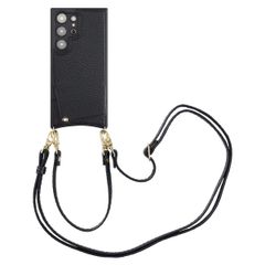 Selencia Nova HandyHülle mit Kordel und Kartenhalter Samsung Galaxy S24 Ultra - Schwarz