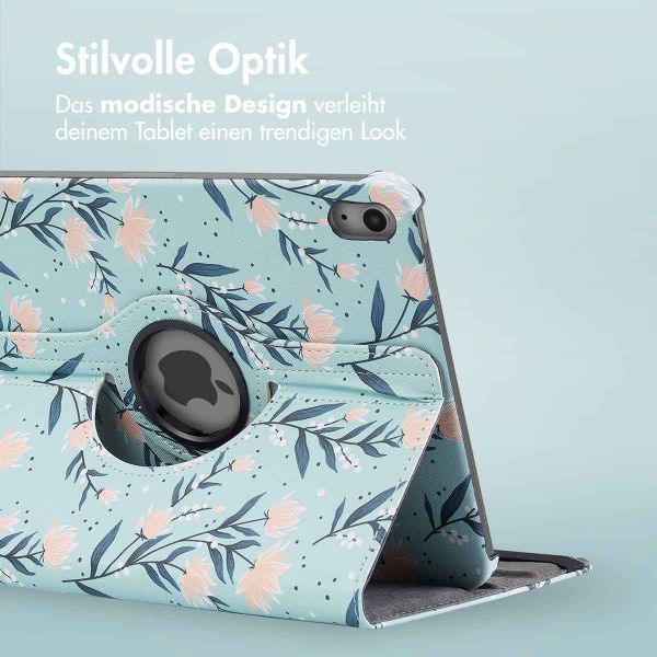 imoshion 360° drehbare Design Klapphülle Apple iPad 11 (2025) 11 Zoll A16 / iPad 10 (2022) 10.9 Zoll - Flowers