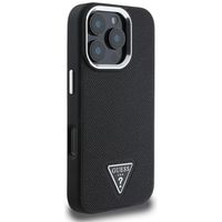 Guess Grained Triangle Case MagSafe Apple iPhone 16 Pro - Schwarz