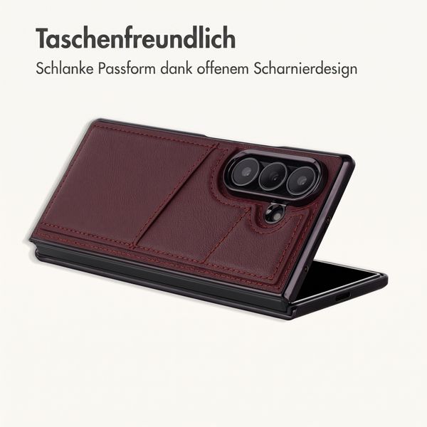 imoshion Kunstleder MagSafe Backcover mit Kartenfach Samsung Galaxy Z Fold 8 Ultra - Wine Red