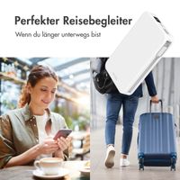 Accezz Powerbank 10.000 mAh mit integrierten Kabeln – Weiß