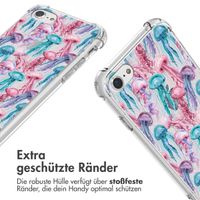 imoshion Design Hülle mit Band Apple iPhone SE (2022 / 2020) / 8 / 7 - Jellyfish Watercolor