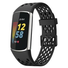 imoshion Silikon Sportarmband mit Löchern für die Fitbit Charge 5 / Charge 6 - Schwarz