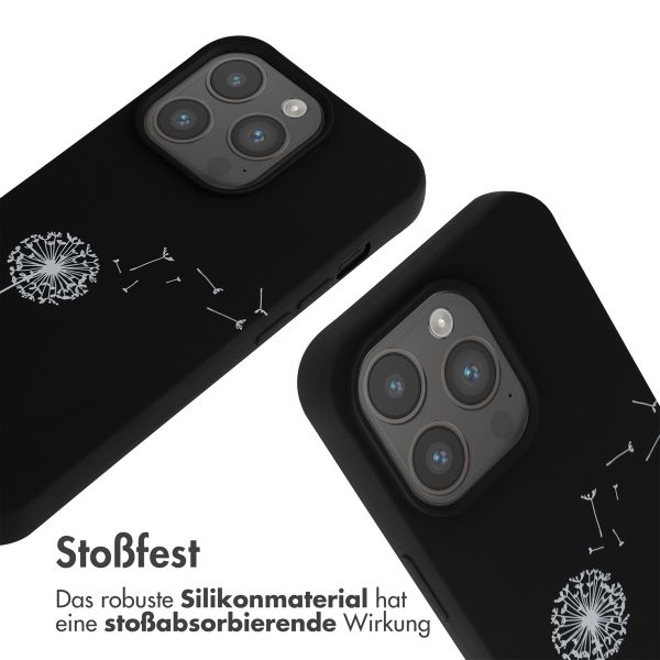 imoshion Silikonhülle design mit Band für das iPhone 15 Pro - Dandelion Black