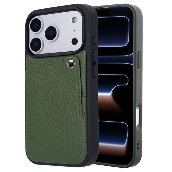 Selencia Riva Back Cover mit Kartenfach Apple iPhone 17 Pro - Sage Green