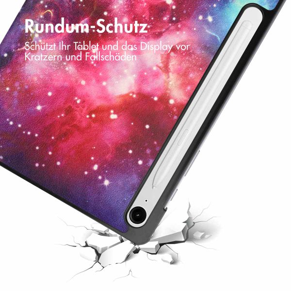 imoshion Design Trifold Klaphülle Samsung Galaxy Tab S9 11.0 Zoll / Tab S10 FE / S9 FE 10.9 Zoll - Space