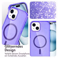 imoshion Sparkle Back Cover mit MagSafe Apple iPhone 15 - Glitzer Violett