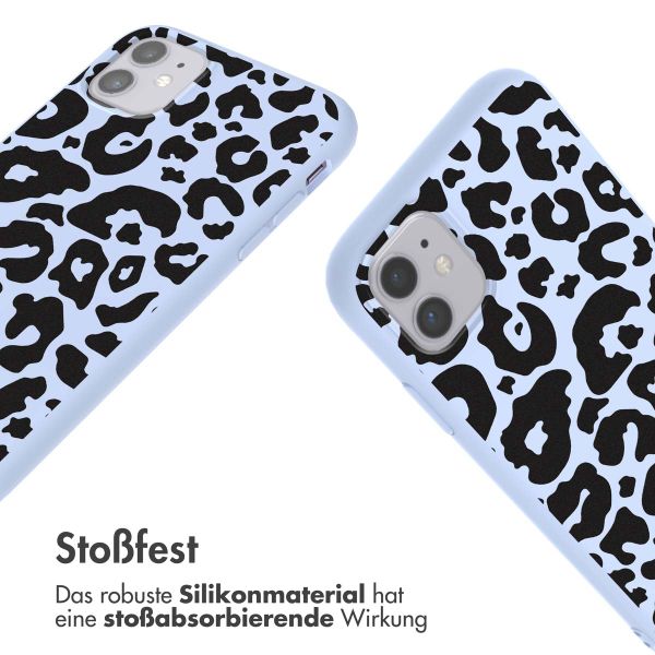 imoshion Silikonhülle design mit Band für das iPhone 11 - Animal Lila