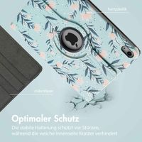 imoshion 360° drehbare Design Klapphülle für das iPad 11 (2025) 11 Zoll / iPad 10 (2022) 10.9 Zoll - Flowers