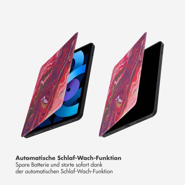 Selencia Vivid Klapphülle Apple iPad Air 11 Zoll (2025) M3 / (2024) M2 / Air 5 (2022) / Air 4 (2020) - Marble Plum