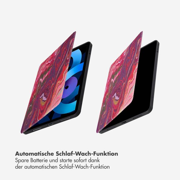 Selencia Vivid Klapphülle für das iPad Air 11 Zoll (2024) M2 / Air 5 (2022) / Air 4 (2020) - Marble Plum