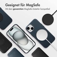 Accezz MagSafe Leather Backcover für das iPhone 15 - Nightfall Blue