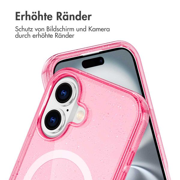 imoshion Sparkle Back Cover mit MagSafe für das Apple iPhone 16 - Glitzer Rosa