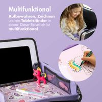 imoshion Reisetisch - Tablethalter Auto - 7 Aufbewahrungsfächer - Inklusive 2 Malvorlagen - Violett