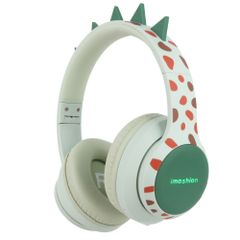 imoshion Kabellose Kinderkopfhörer Dino LED Light - Dezibelbegrenzer - Mit AUX-Kabel - Brown / Orange