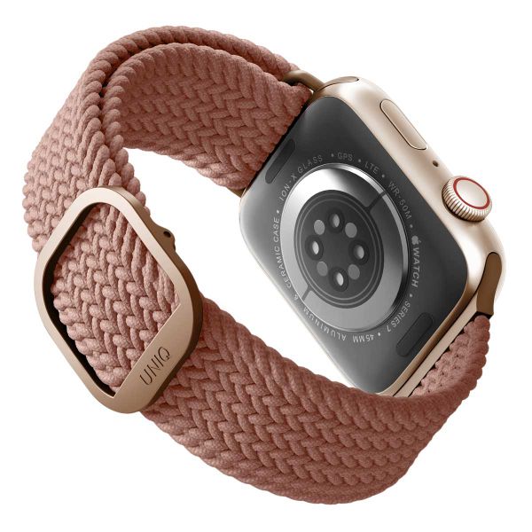 Uniq Aspen Geflochtenes Armband für die Apple Watch Series 1 bis 9 / SE (38/40/41 mm) | Series 10 (42 mm) - Grapefruit Pink