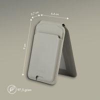 Accezz Leder-Wallet mit Standfunktion - Geeignet für MagSafe und Qi2 - Light Grey