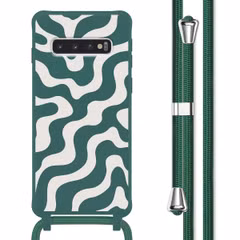 imoshion SilikonHülle design mit Band Samsung Galaxy S10 - Petrol Green Groovy