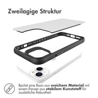 imoshion Rugged Hybrid Case für das Apple iPhone 14 Plus - Schwarz / Transparent