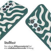 imoshion SilikonHülle design mit Band Samsung Galaxy A55 - Petrol Green Groovy
