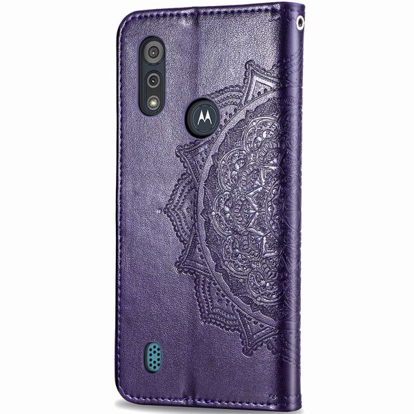 Mandala Klapphülle Motorola Moto E6s - Violett