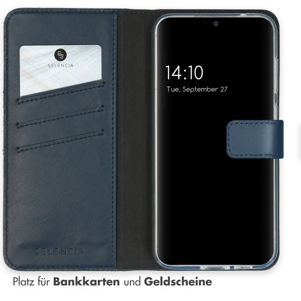 Selencia Echtleder Klapphülle Samsung Galaxy S23 FE - Blau