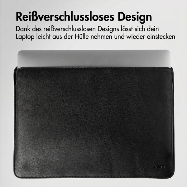 Accezz Leather Laptop Hülle Apple MacBook 14 Zoll - Laptop Sleeve - Schwarz