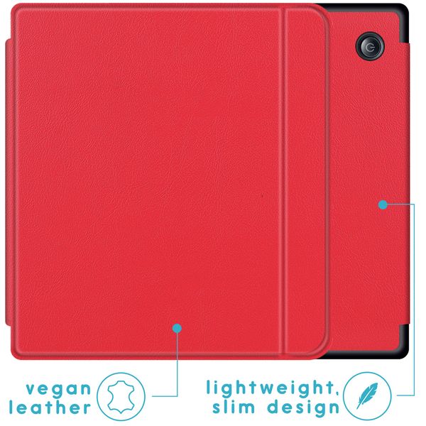 imoshion Slim Hard Case Sleepcover mit Stand für das Kobo Libra H2O - Rot