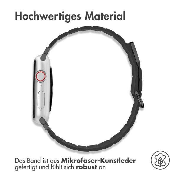 imoshion Magnetlederarmband für das Apple Watch Series 1-9 / SE - 38/40/41 mm / Series 10 - 42 mm - Schwarz