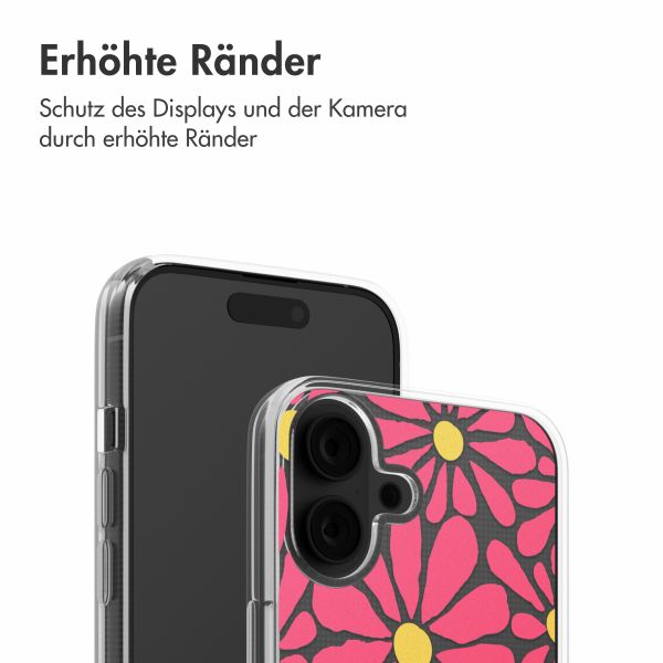 imoshion  Design Hülle für das iPhone 16 - Dusty Rose Flowers Connect