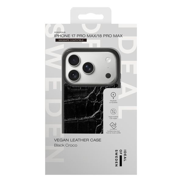 iDeal of Sweden MagSafe-Hülle aus veganem Leder Apple iPhone 18 Pro Max / 17 Pro Max - Black Croco