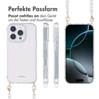 imoshion Back Cover mit Band + Armband für das iPhone 16 Pro Max - Perlen Herzchen