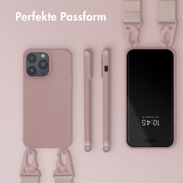 Selencia Silikonhülle mit abnehmbarem Band für das iPhone 14 Pro Max - Sand Pink