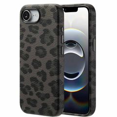 Selencia Sabi Backcover Leopardenmuster mit MagSafe Apple iPhone 16e - Midnight Black