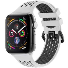 imoshion Silikonsportarmband Buckle für das Apple Watch Series 1 bis 9 / SE (38/40/41 mm) | Series 10 / 11 (42 mm) - Weiß / Schwarz