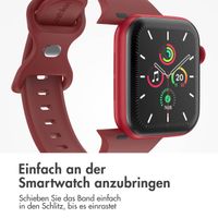 imoshion Silikon-Armband⁺ für  Apple Watch Series 1 t/m 11 / SE / Ultra (44/45/46/49 mm) - Größe M/L - Wine